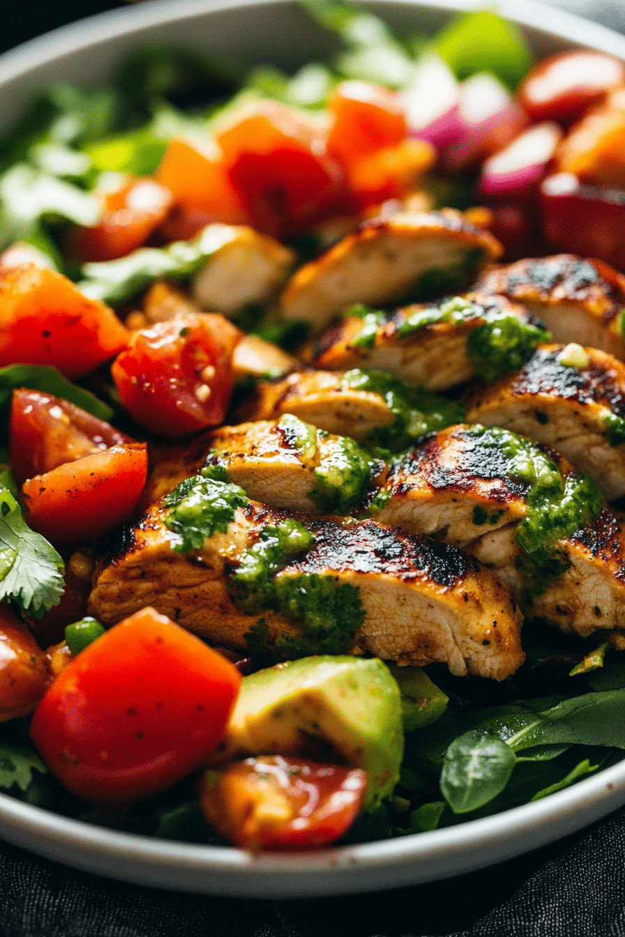 Summer Chipotle Chicken Cobb Salad with Cilantro Vinaigrette