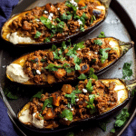 Moroccan stuffed eggplant